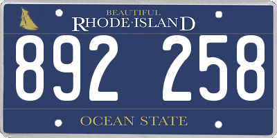 RI license plate 892258