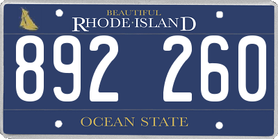 RI license plate 892260