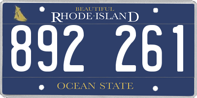 RI license plate 892261