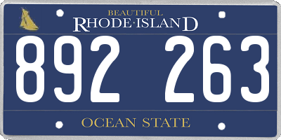 RI license plate 892263