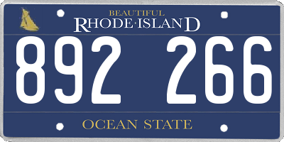 RI license plate 892266