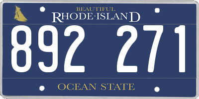 RI license plate 892271