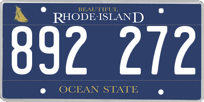 RI license plate 892272