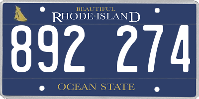 RI license plate 892274