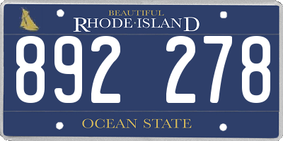 RI license plate 892278