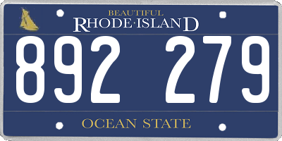 RI license plate 892279
