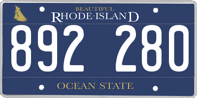 RI license plate 892280