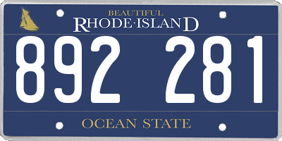 RI license plate 892281