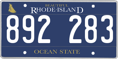 RI license plate 892283