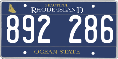 RI license plate 892286