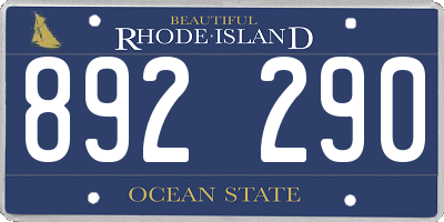 RI license plate 892290