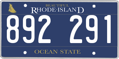 RI license plate 892291