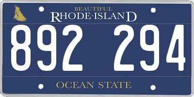 RI license plate 892294
