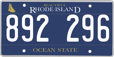 RI license plate 892296