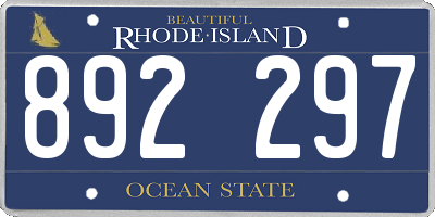 RI license plate 892297