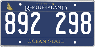 RI license plate 892298