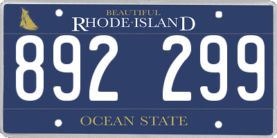 RI license plate 892299