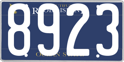 RI license plate 8923