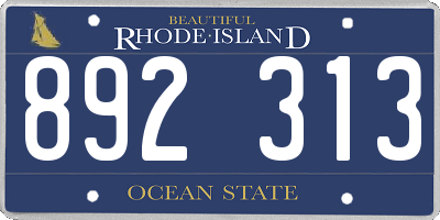 RI license plate 892313