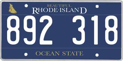 RI license plate 892318