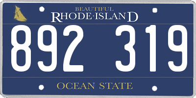 RI license plate 892319