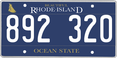 RI license plate 892320