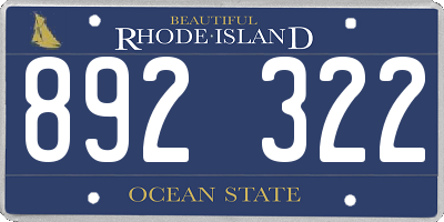 RI license plate 892322