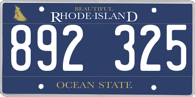 RI license plate 892325
