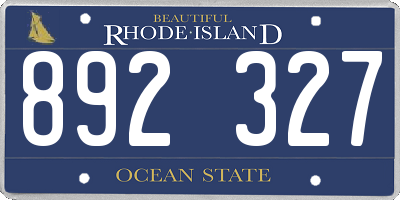 RI license plate 892327