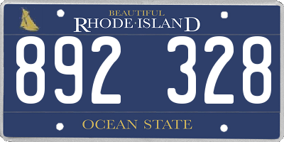 RI license plate 892328