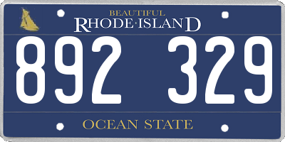 RI license plate 892329