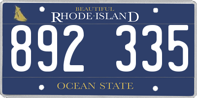 RI license plate 892335