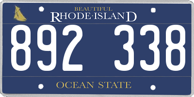 RI license plate 892338