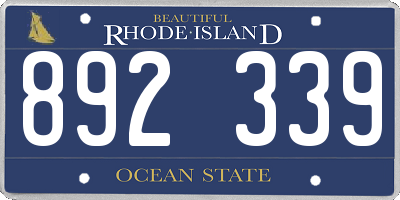 RI license plate 892339