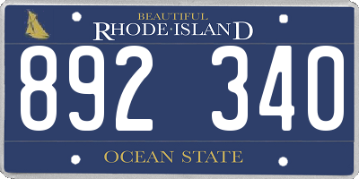 RI license plate 892340