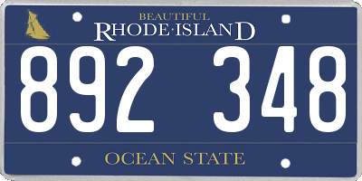 RI license plate 892348