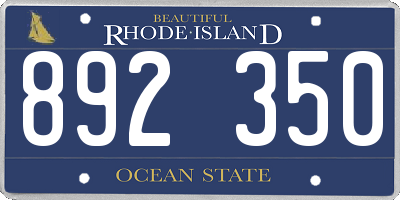 RI license plate 892350