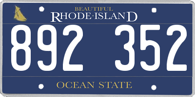RI license plate 892352