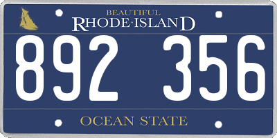 RI license plate 892356