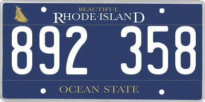 RI license plate 892358