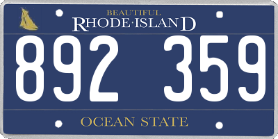RI license plate 892359
