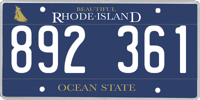 RI license plate 892361