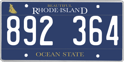 RI license plate 892364