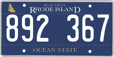 RI license plate 892367