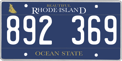 RI license plate 892369
