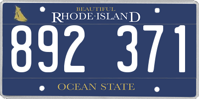 RI license plate 892371