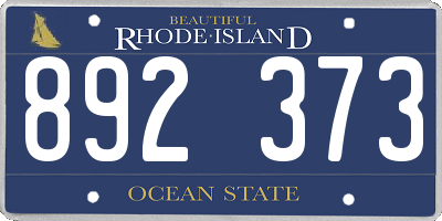 RI license plate 892373