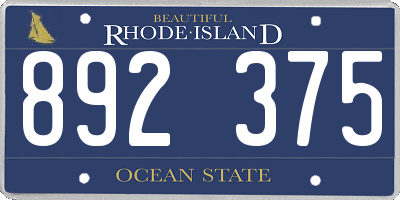 RI license plate 892375