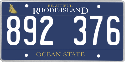 RI license plate 892376