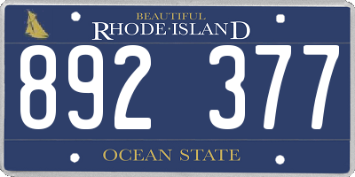 RI license plate 892377